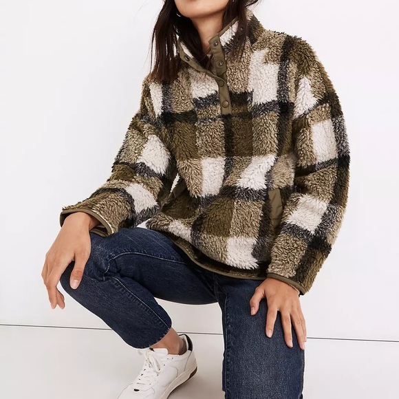 Madewell Jackets & Blazers - Madewell (Re)sourced Sherpa Popover Tunic Jacket size XL Fall 2021